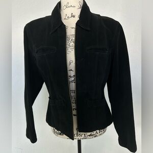 Back Bay Leather Design Black Suede Jacket